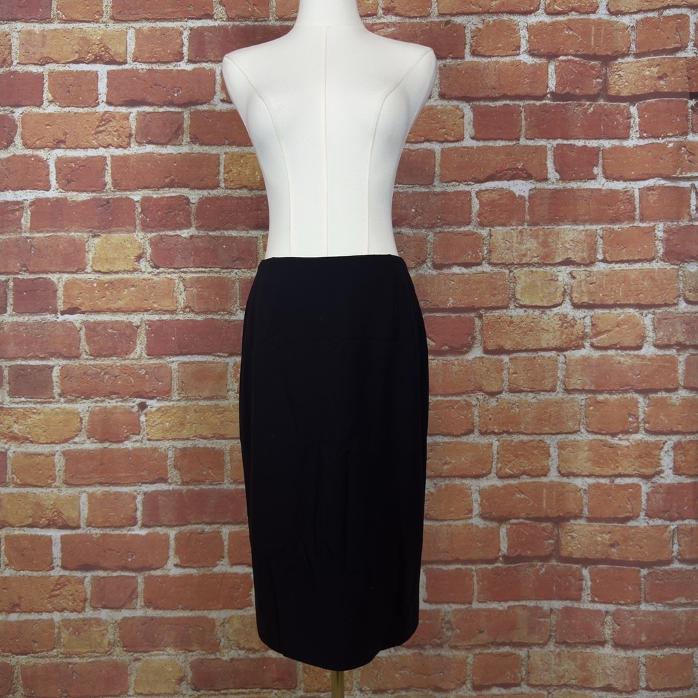 Margon Women's Wool Blend‎ Made In Italy Black Pencil Skirt Lined 28" Waist